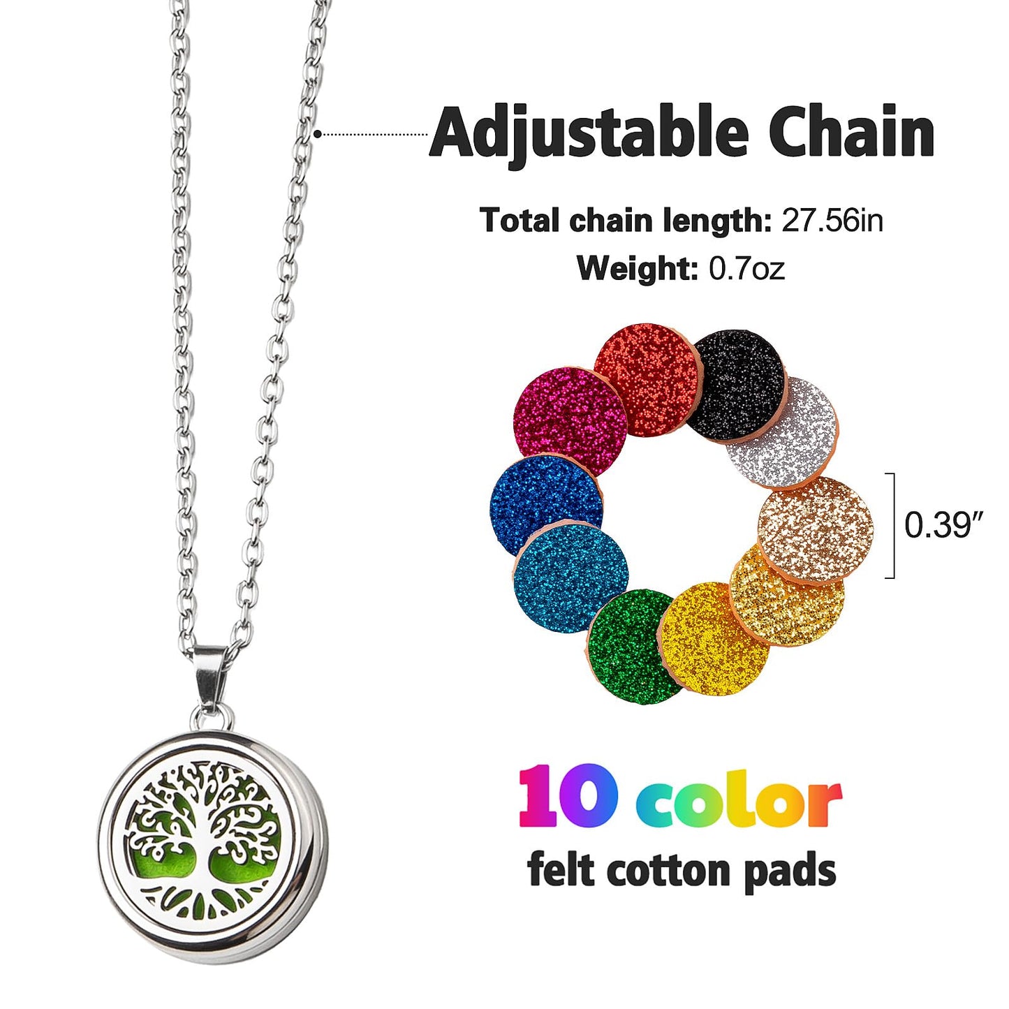 Essential Oil Diffuser Necklace & Bracelet Set for Women 2pcs, for Mom, Tree of Life Aromatherapy Locket + Adjustable Diffuser Bracelet, 20 Refill Pads, Gifts for Women, Sister, Wife