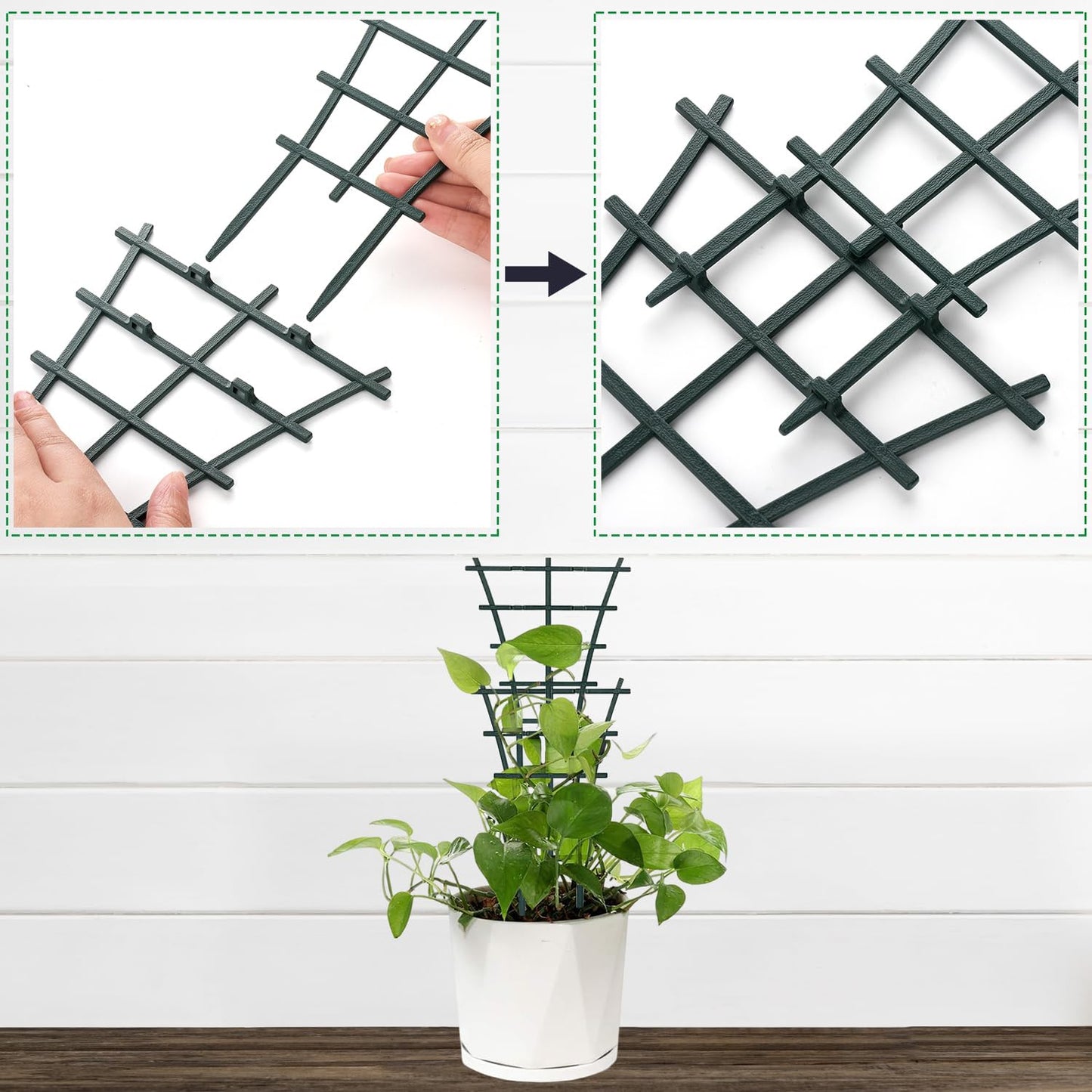 12 Pack Stackable Mini Climbing Plant Trellis for Indoor Potted Plants, Flower Pots Support, Peas, Hoya, Pothos