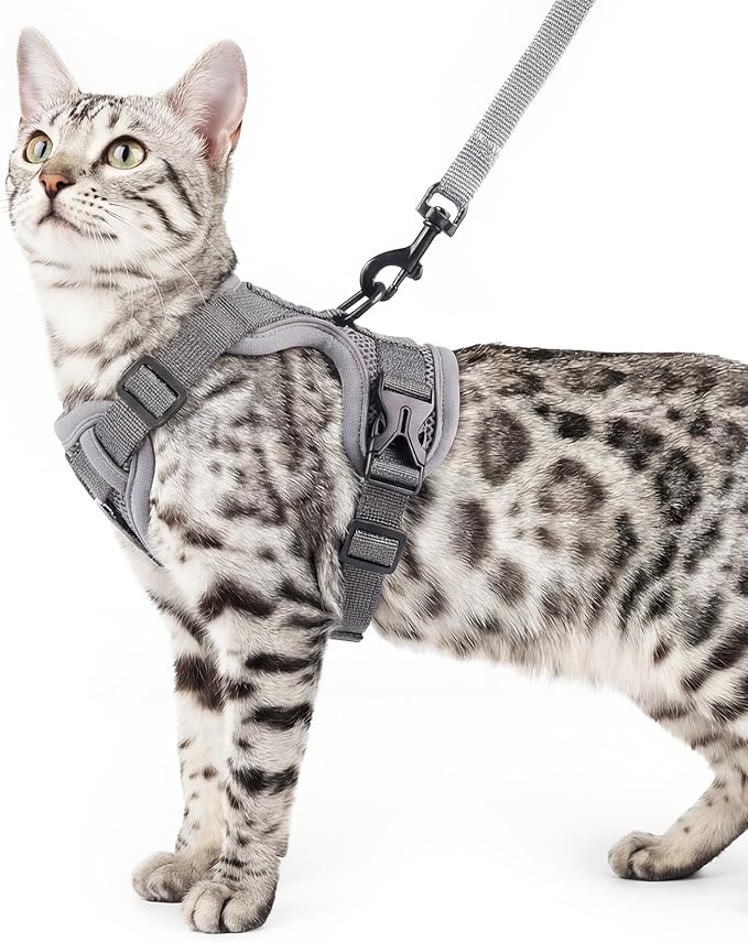 pangdi Cat Harness and Leash Set, Escape Proof Cat Vest, Pink, L