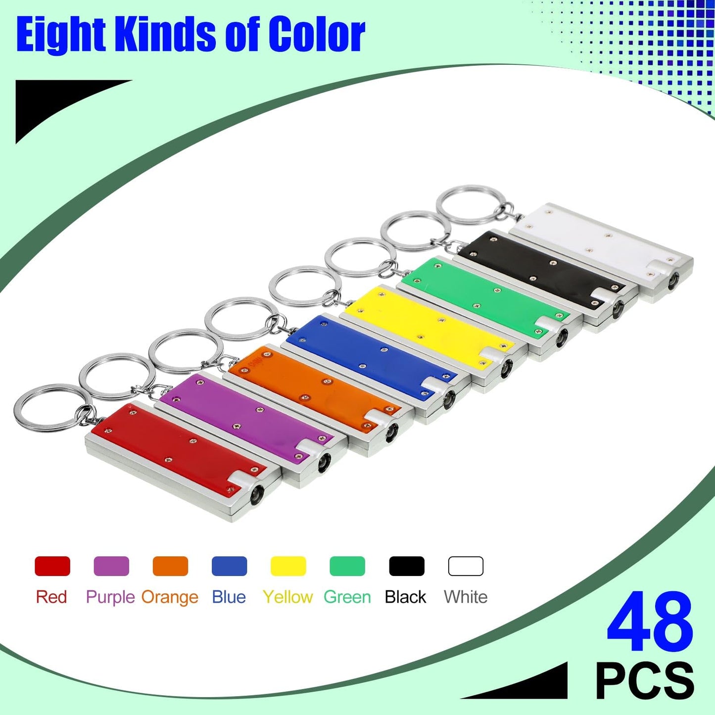 Hicarer 48 Pieces Flashlights Keychain Bulk Mini Powerful LED Keychain Lights Portable Flashlight for Emergency Camping Outdoor Equipment Party Bulk Gifts