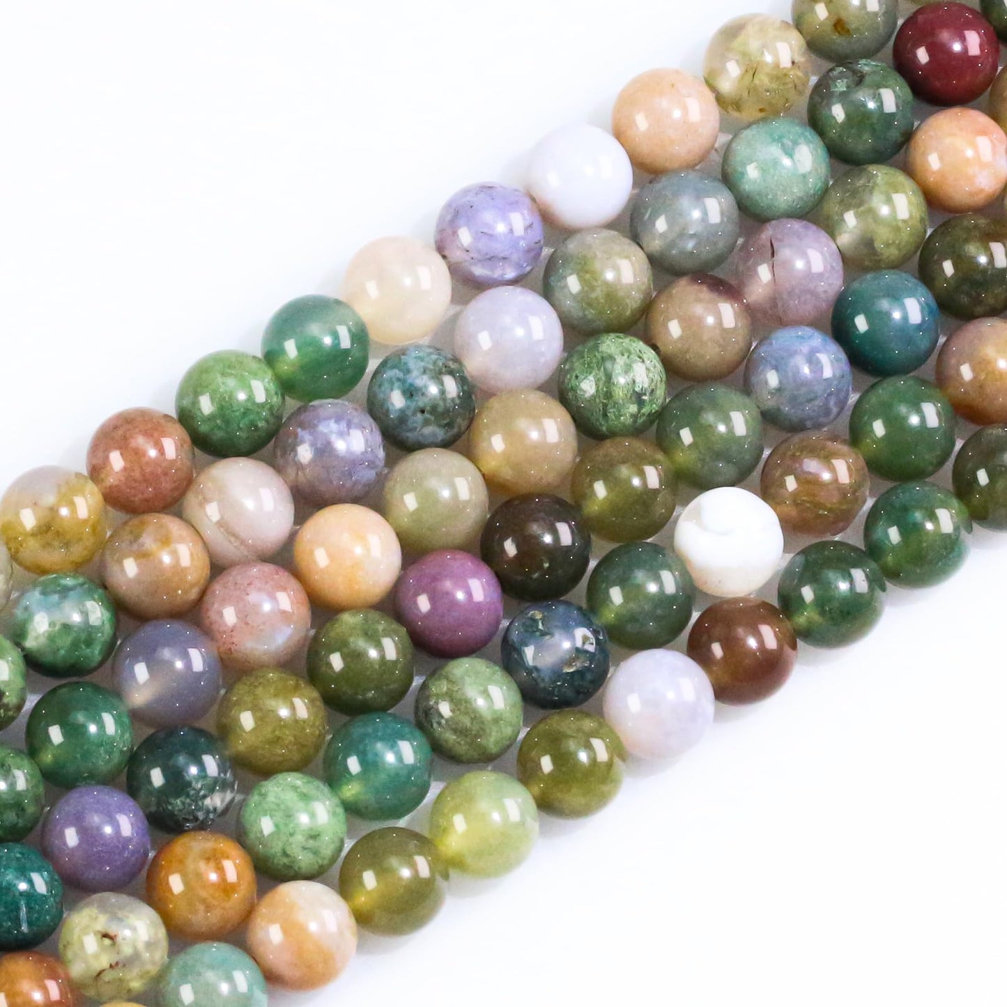 4mm Natural Gemstone Round Inidan Agate Beads for Jewelry Making Small Crystal Beads for Bracelets Necklace Earrings Crafts (15"/Strand)