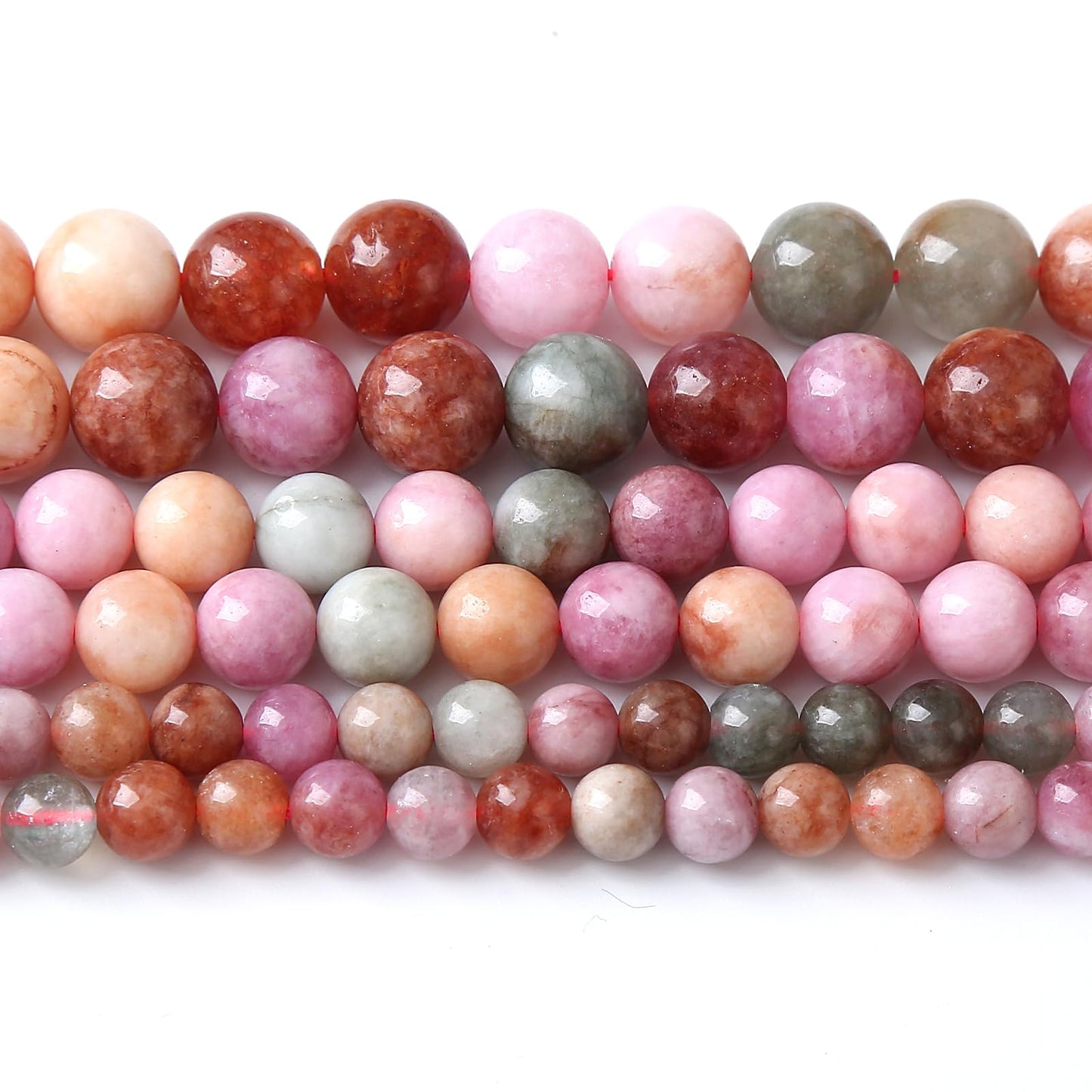 36pcs 10mm Natural Alashan Rainbow Agate Stone Beads for Jewelry Making DIY Bracelet Necklace Accessories 15" Energy Healing Power Stone Beads (10mm, Alashan Rainbow Agate)