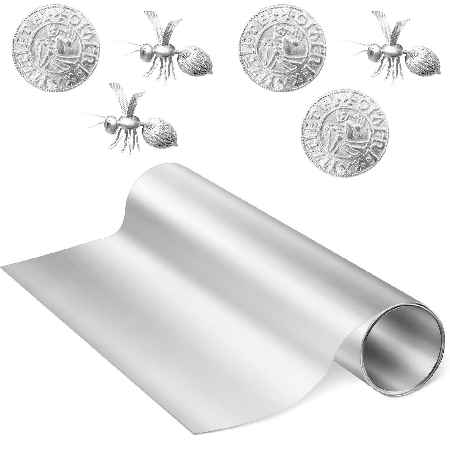 Yaocom 1 Roll Aluminum Metal Crafts DIY Foil 12 Inch x 40 ft x 0.1 mm Thick for Art Project Aluminum Flashing Roll Wide Sheet Multipurpose Metal Sheets for DIY and Crafting Projects (Silver)