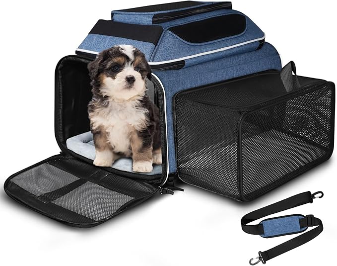 Petskd Top and Side Expandable Small Pet Carrier Airline Approved, Pink
