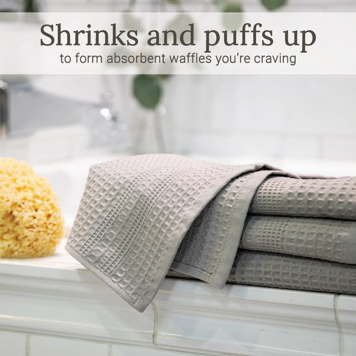 Waffle Towels Wash Cloths for Showering (4 Count)