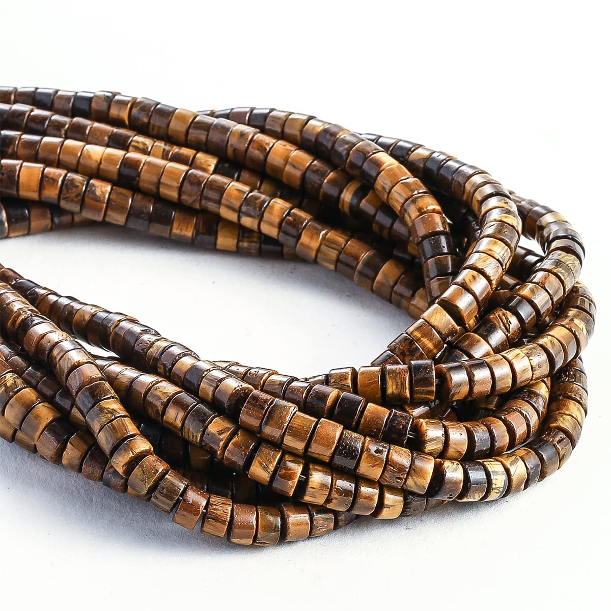 Natural Yellow Tiger Eye Stone Spacer Beads 6x3mm 38cm/str Flat Round Loose Semi Gemstone Caps for Making Bracelets Necklace