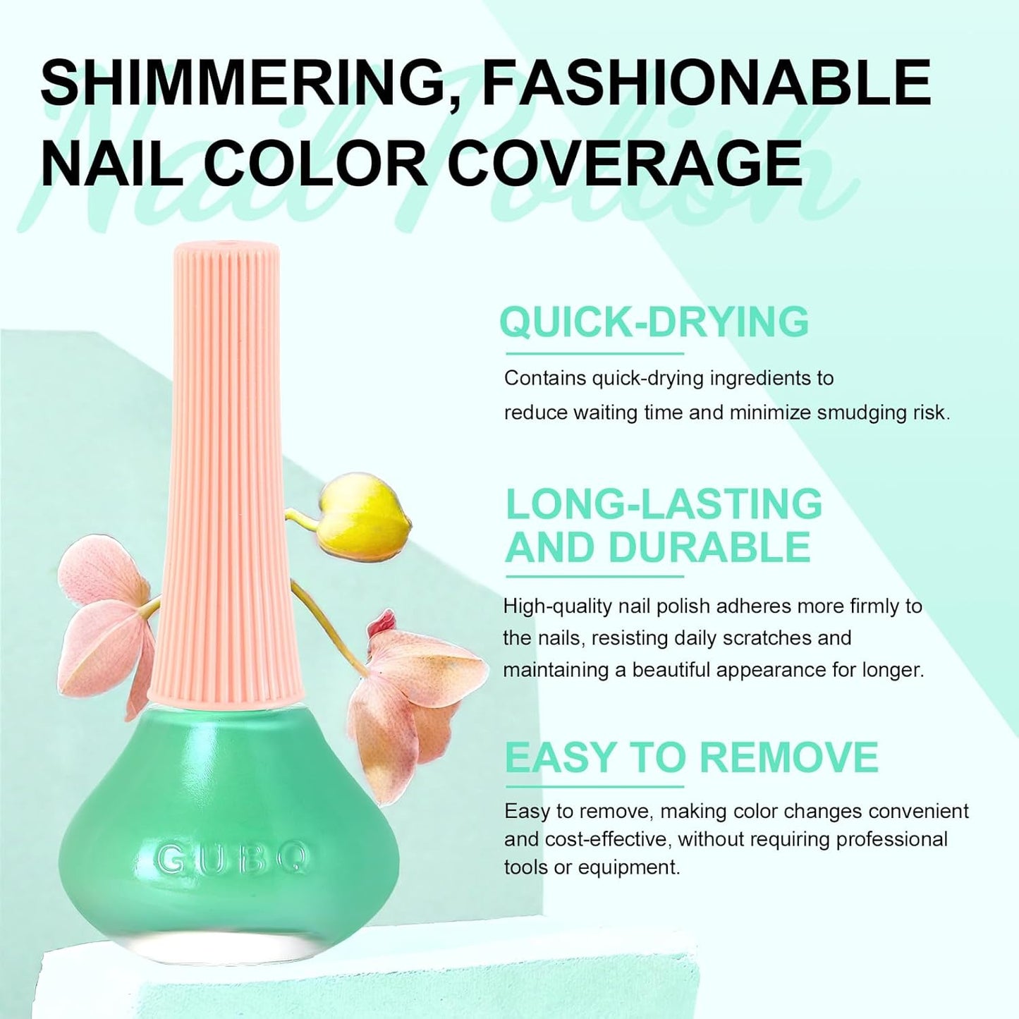 Major Dijit Seafoam Green Quick Dry Regular Nail Polish - Nail Art Lacquer, 0.41 Fl Oz