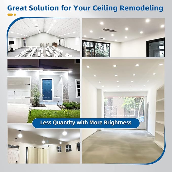 8 Pack Recessed Lighting 4 inch, 5000K Ultra-Thin LED Canless Recessed Lighting, Retrofit Dimmable Recessed Lights, 1200LM 12W=150W Wafer Lights - ETL & Energy Star Certified