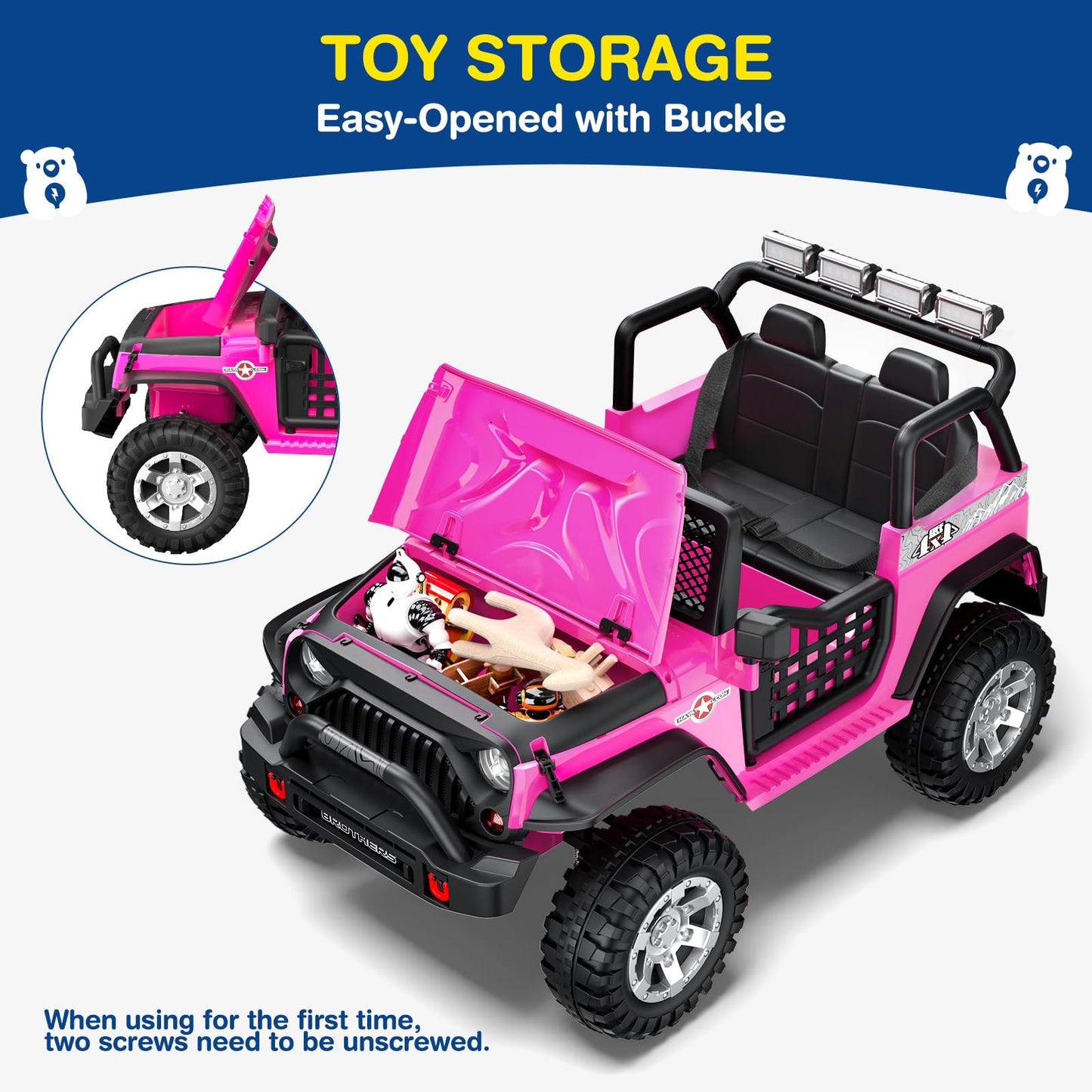 LIGIANT 2 Seater Ride On Car, 24V Kids Electric Car w/Remote Control, 4-Wheel Suspension, Bluetooth Speaker, Multi Music Modes, 3 Speeds, LED Lights, Xmas & Birthday Gift Ideas for Kids Ages 3+