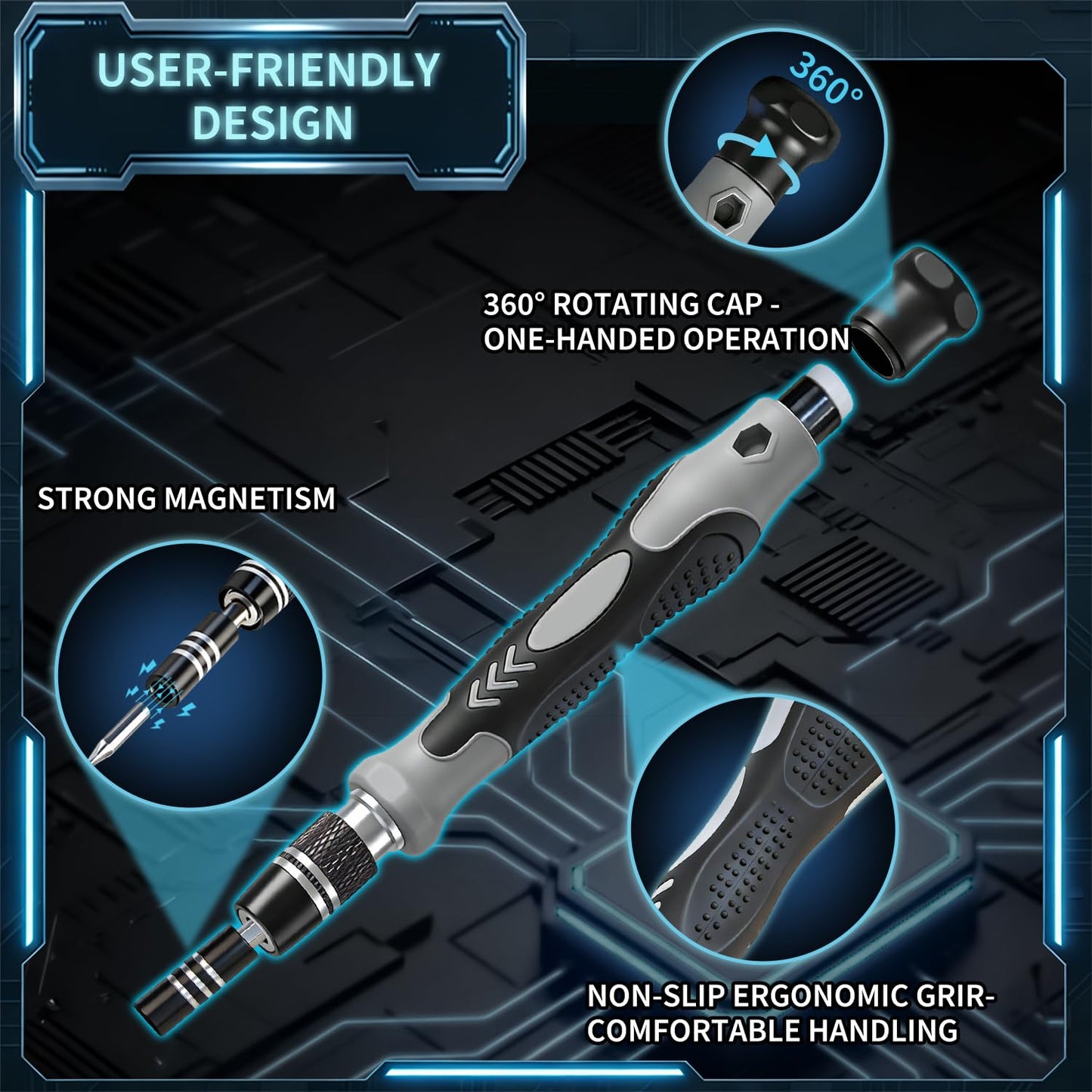 SHOWPIN 122 in 1 Precision Computer Screwdriver Kit, Laptop Screwdriver Sets with 101 Magnetic Drill Bits, Computer Accessories, Electronics Tool Kit Compatible for Tablet, PC, iPhone, PS4 Repair