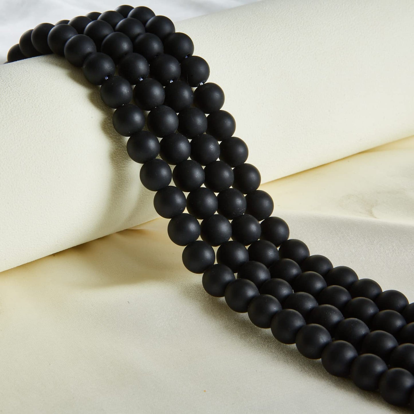 100pcs 6mm Matte Black Beads Natural Gemstone Beads Round Loose Beads for Jewelry Making