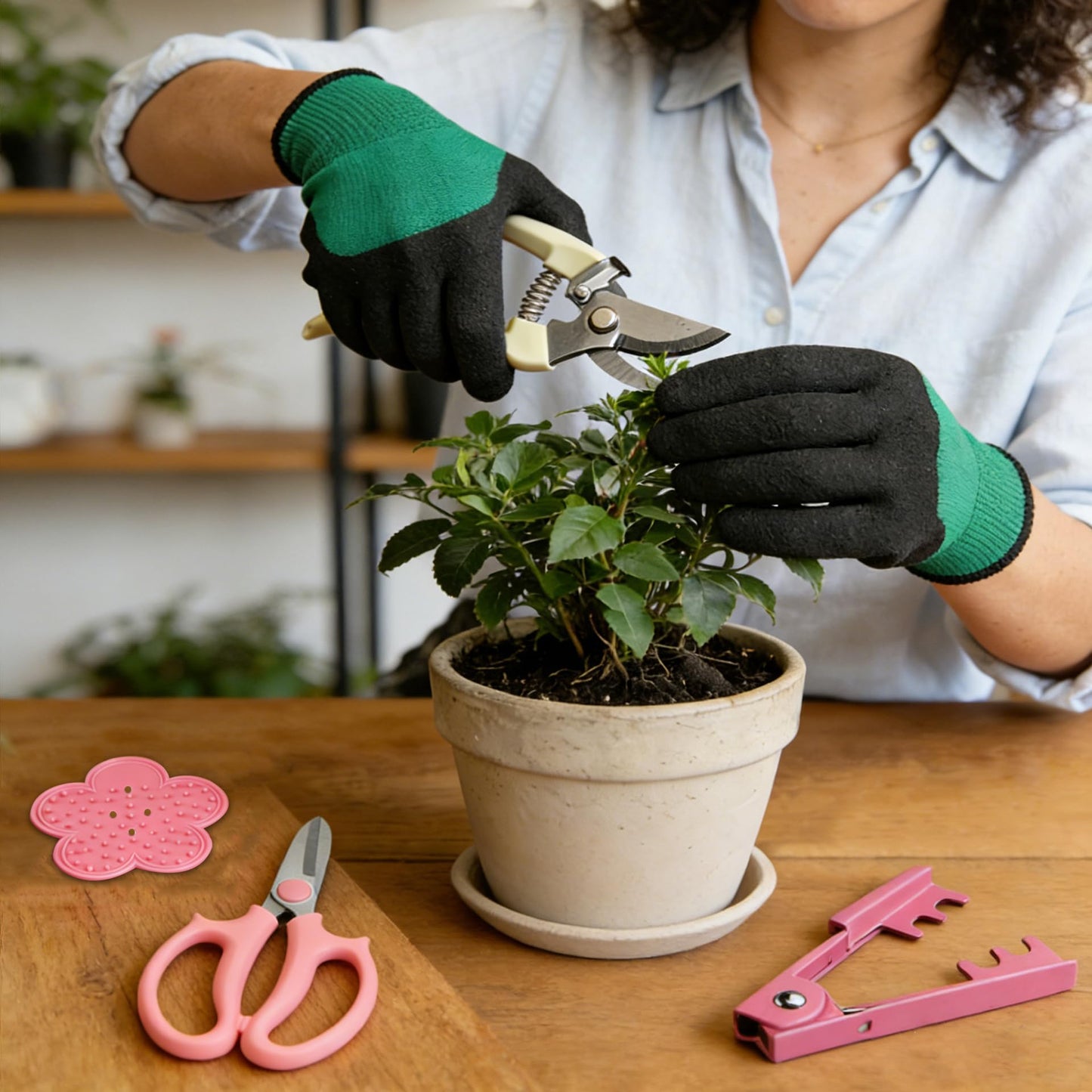 Floral Tool Kit, Rose Thorn Stripper Tool Garden Pruning Shears Scissors Kit, Glove for Floral Making Supplies,Use for Florist Supplies
