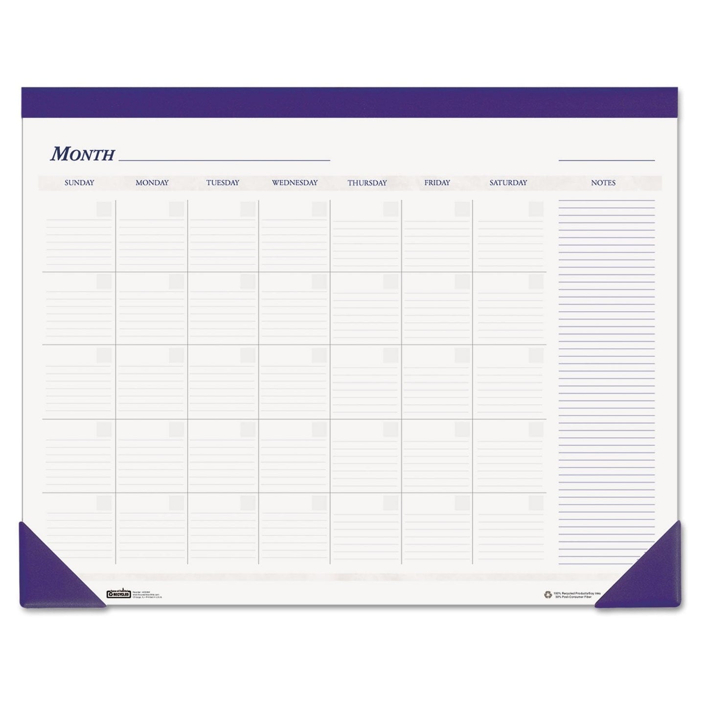 HOUSE OF DOOLITTLE 464 Nondated Desk Pad Calendar, 22 x 17, Blue