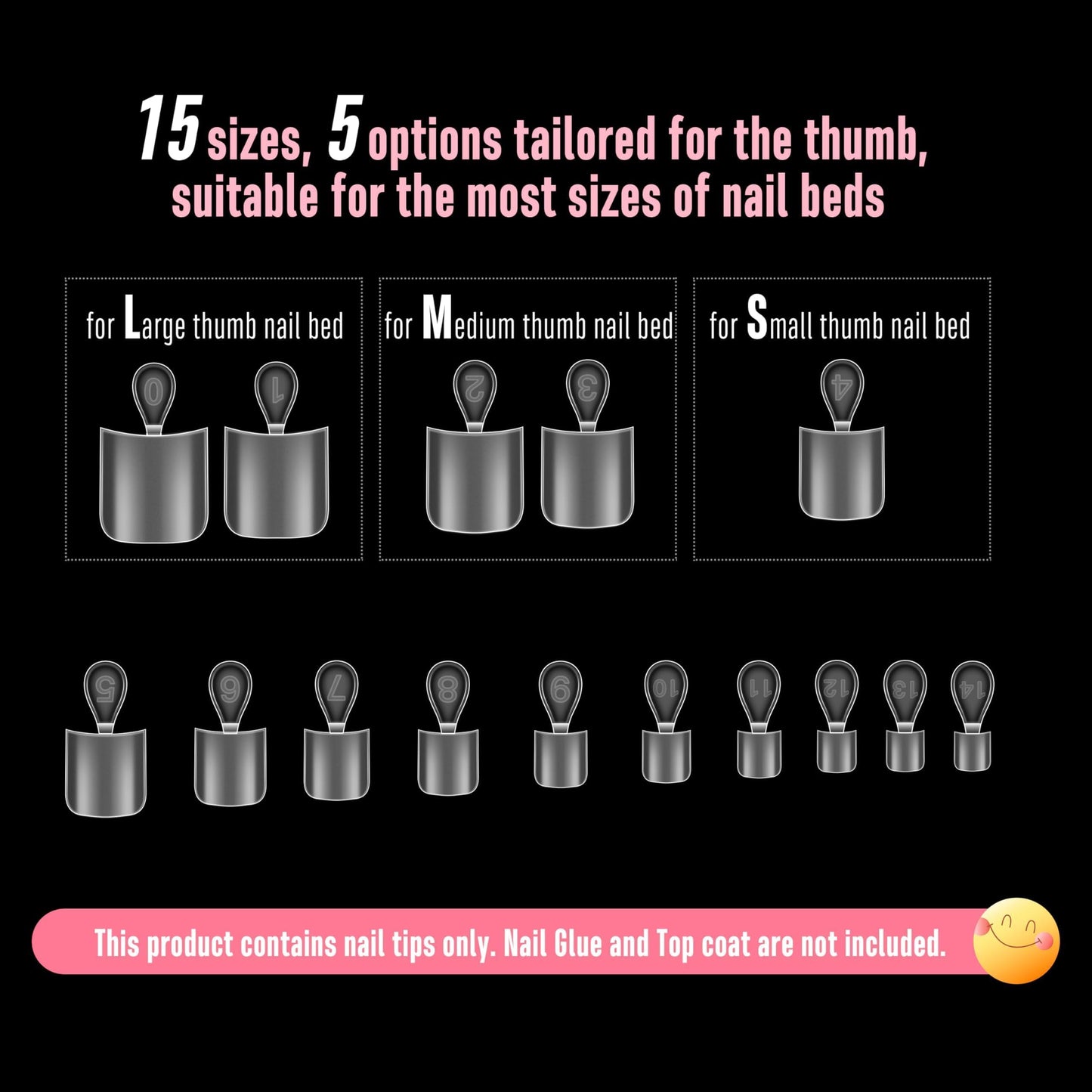NOVO OVO Halloween Short Medium Toe Nail Tips with Moon Curve, Sharp Square Extra Thick Full cover Press on, Soft Gel False Toenail Extension Kit, Clear Matte Fake Nails DIY Pedicure x15 Sizes 330 Pcs