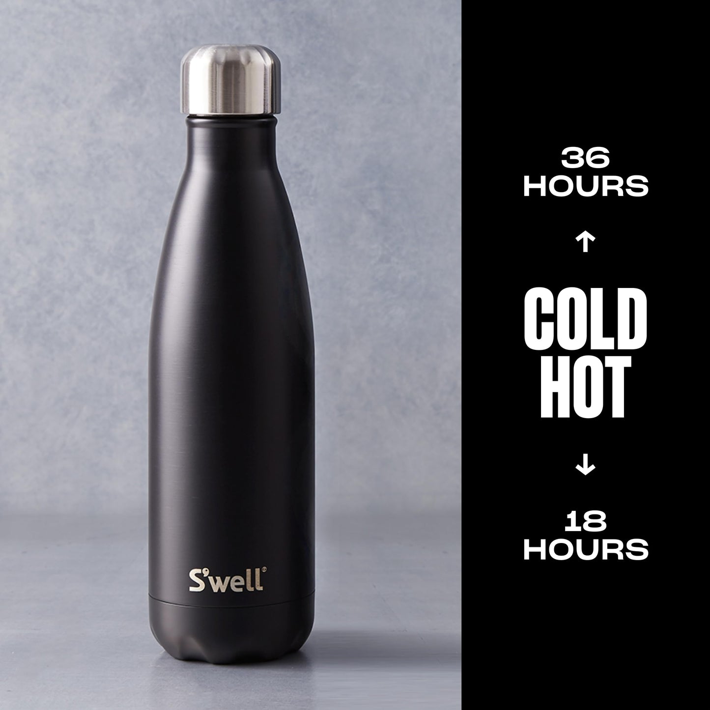 S’well Stainless Steel 17oz Water Bottle, London Chimney Design, Triple-Layer Vacuum Insulation Keeps Drinks Cold for 36 Hours and Hot for 18, BPA Free