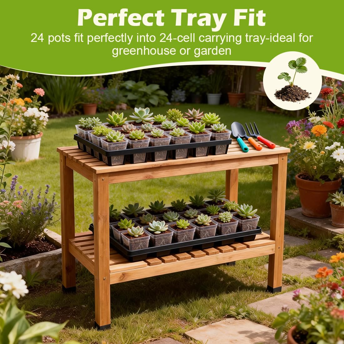 RooTrimmer 120 Packs Square Clear Nursery Pots with Drainage, 2.7 Inch Plastic Seedling Pots for Indoor Plants, Thickened Small Transplant Pot for Seed Starting Succulents Vegetables Lettuce Flowers