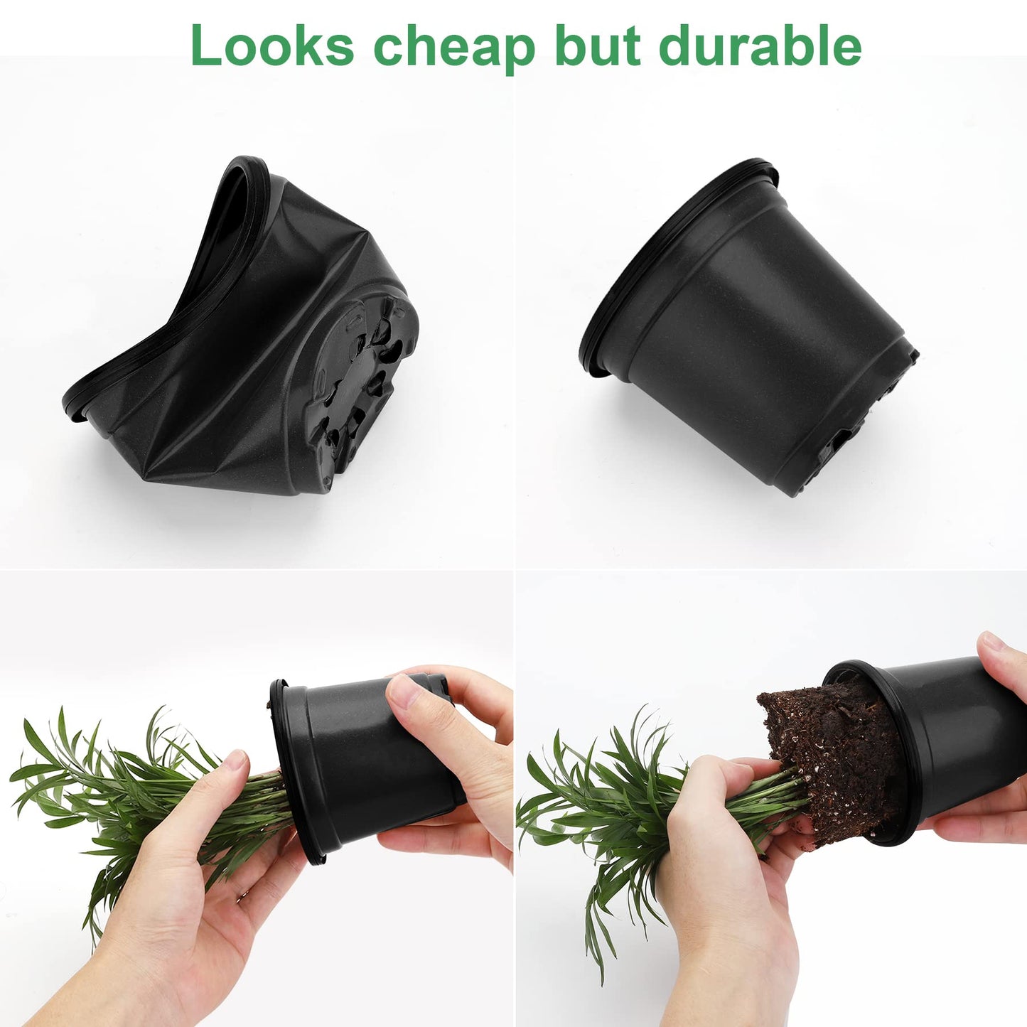 MIXC Plant Nursery Pots with Humidity Dome 4" Soft Transparent Plastic Gardening Pot Planting Containers Cups Planter Small Starter Seed Starting Trays for Seedling with 10pcs Plant Labels，30 Sets…