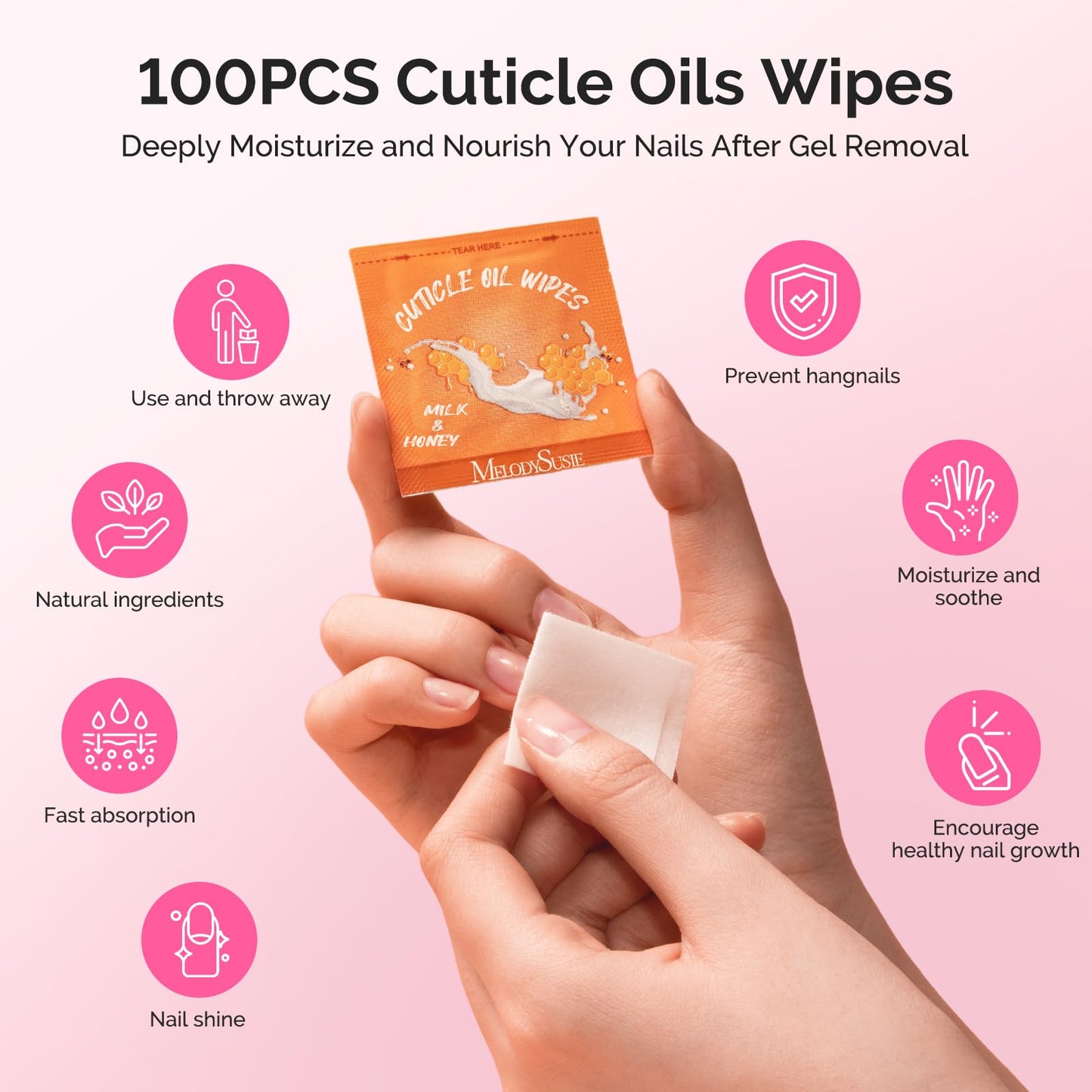 MelodySusie Nail Soaking Bowl,Soak Off Gel Polish Dip Powder Remover,Manicure Bowl Cuticle Peeler Scraper Nail File and Buffer Nail Brush MINI Cuticle Oil 100Pcs
