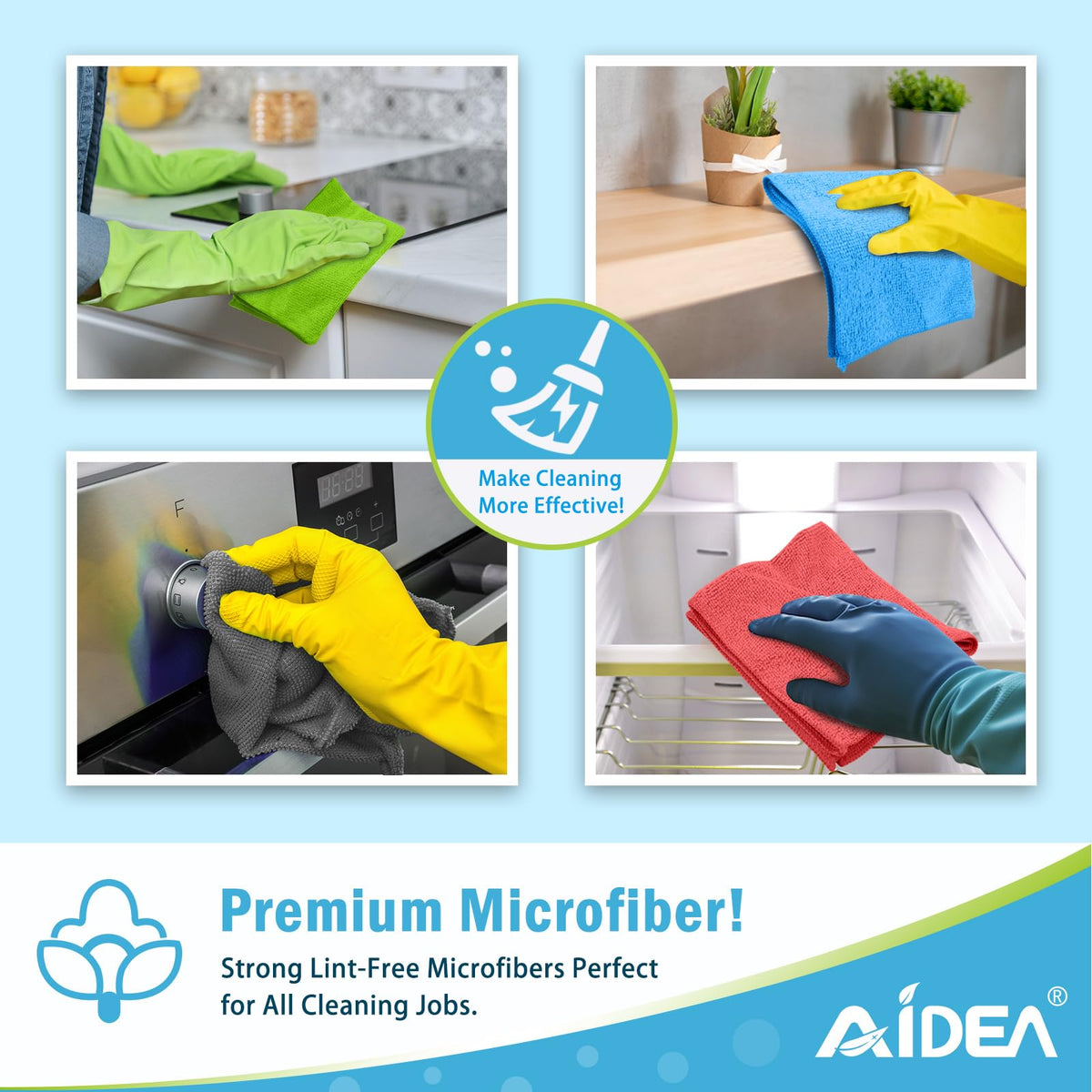 Microfiber Cleaning Cloth Grey (400 Count)