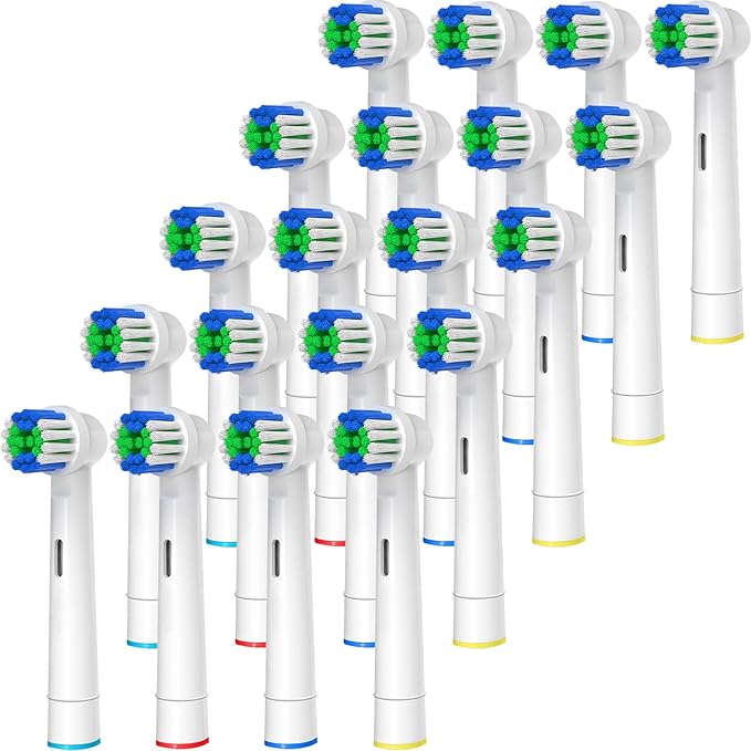 Replacement Toothbrush Heads Compatible with Oral-B Braun, 20 Pcs Professional Electric Toothbrush Brush Heads for Oral B Replacement Head Refill Pro 500/1000/1500/3000/3757/5000/7000/7500/8000
