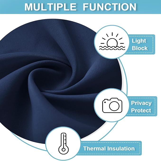 RYB HOME Classroom Door Window Cover, Blackout Shades for Classroom Windows and Doors Cover Lockdown Shades, Room Darkening Design Blocks Views, W 12 x L 30, 1 Panel, Navy
