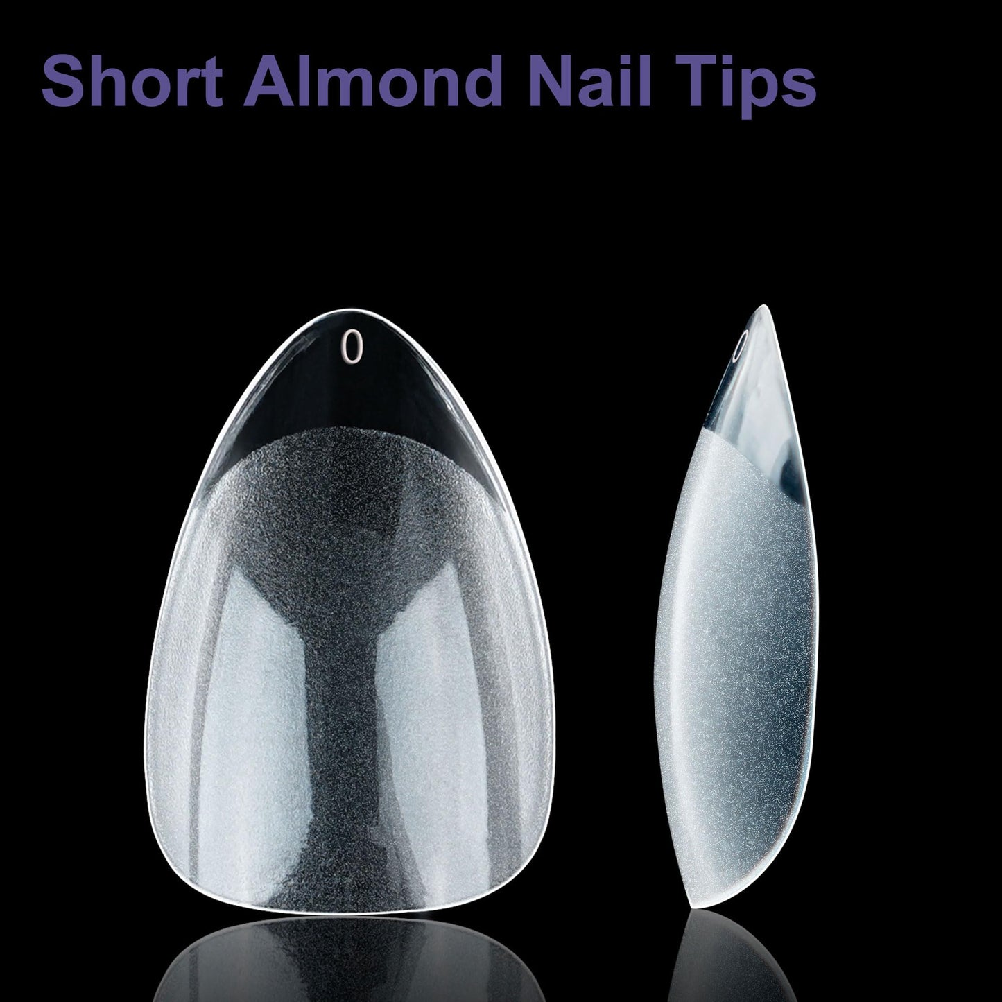 Half Matte Short Almond Fake Nail Tips, Soft Gel Pre-Shaped Nail Tips, Full Cover False Nails with Clear Box for Nail Salons and DIY Nail Art, 600PCS/12 Sizes