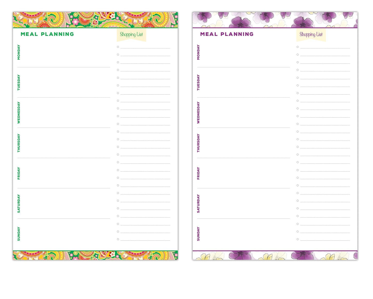 Meal Planning Pad 6"x9", 80 Sheets Per Pad