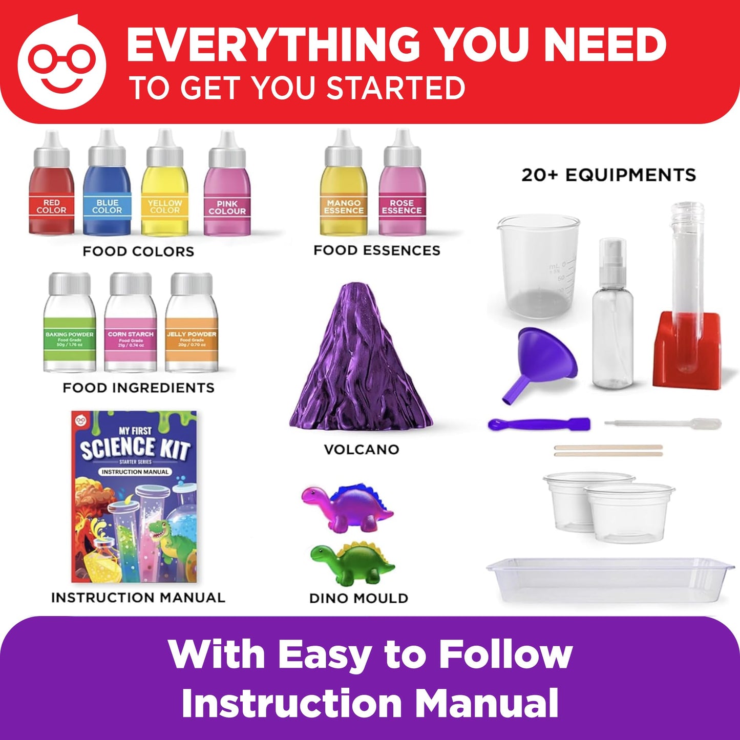 Doctor Jupiter My First Science Kit for Kids Ages 4-5-6-7-8 | Birthday Gift Ideas for 4+ Year Old Boys & Girls | Toy Stem Kit with 50+ Experiments | Learning & Educational Projects