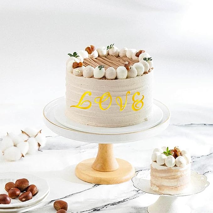 Gold Acrylic Alphabet Cake Topper Set