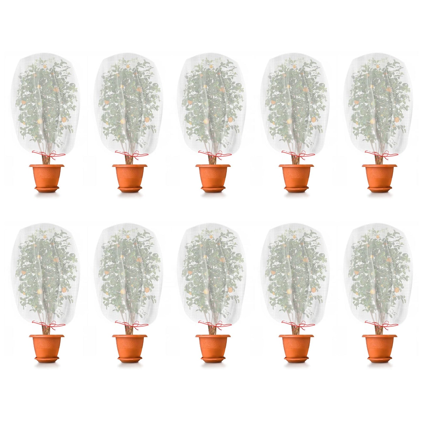 Kikhope 10 Pcs Garden Mesh Netting - 29"x21" Insect Bird Netting Pest Barrier Bags with Drawstring -Plant Fruit Protection Bag for Fruit Trees & Tomato Plants, Blocks Birds, Squirrels & Insects