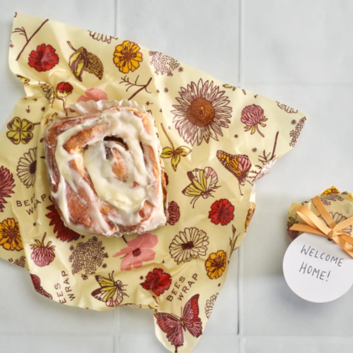 Bee's Wrap Vegan Beeswax Wraps for Food - 3 Pack of Assorted Beeswax Wraps - 2 Medium & Sandwich Wrap - Plastic Free Made in USA Reusable Natural Food Wrap - Meadow Magic