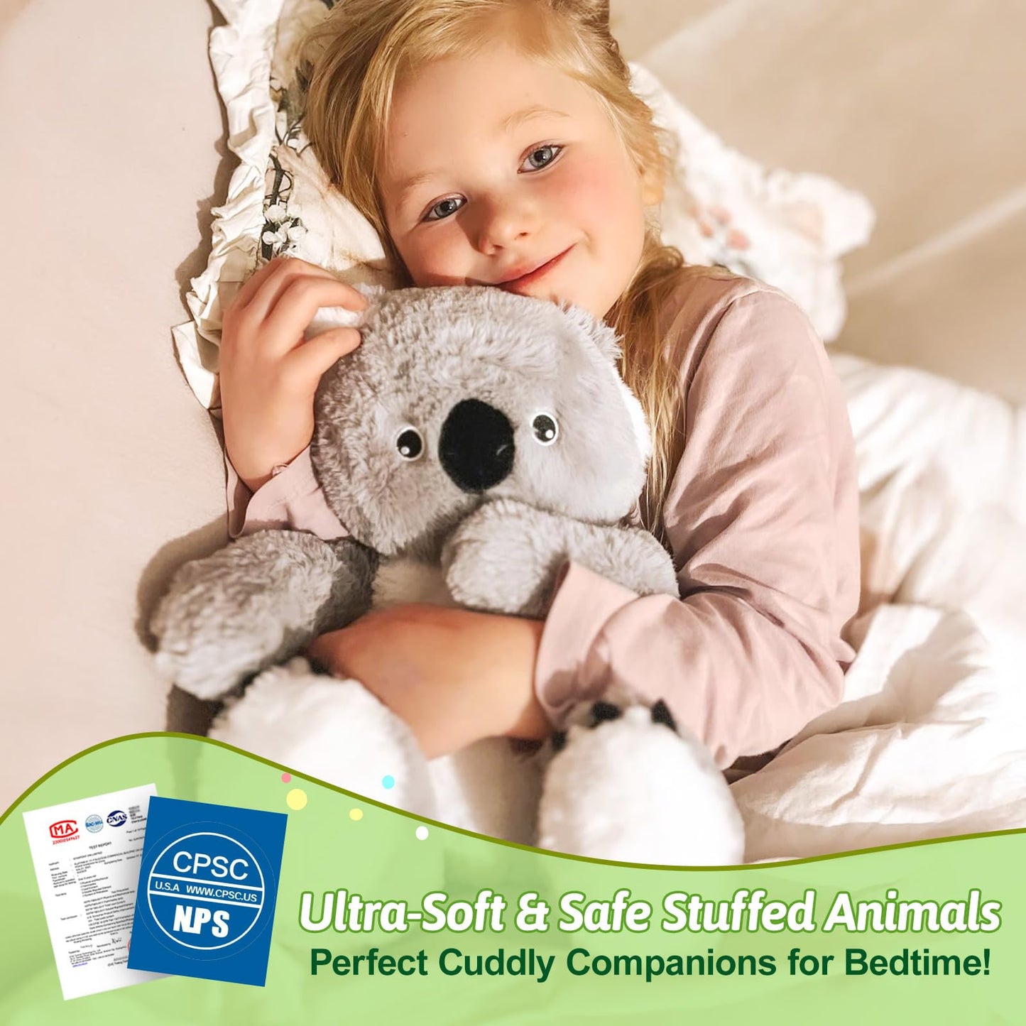 OUOZZZ Koala Stuffed Animal with Babies Inside - 12" Plush Toy with 4 Baby Koalas - Gift Present Toys for Girls & Boys
