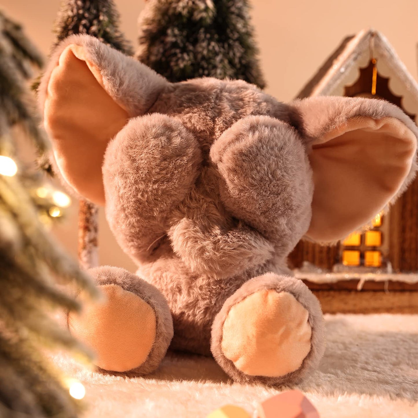 TCBunny Baby Elephant Bedtime Stuffed Animal Plush Toy 11", Kids, Aichie (Grey)