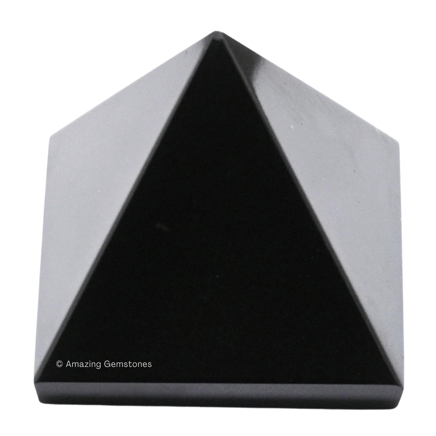 Amazing Gemstone Black Agate Pyramid Crystal Healing Stones - 1.5" Great Pyramid Figurine of Natural Stone Pyramid for Meditation, Reiki, Chakra Balancing and Crystal Pyramids Grid