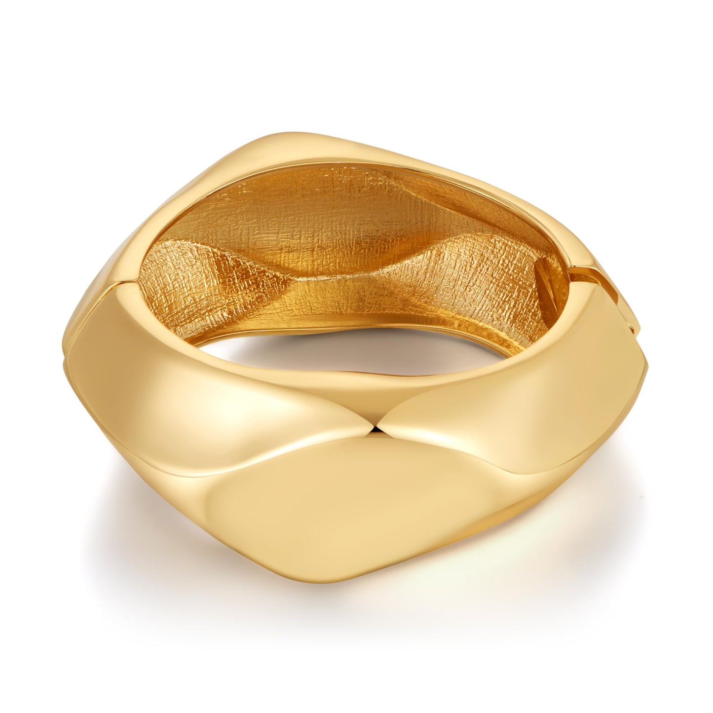 MIJENITI Chunky Gold Bangle Bracelets for Women, Dainty Gold Plated Big Stackable Bangles, Trendy Statement Cuff Bracelet Stack Fashion Jewelry Gifts