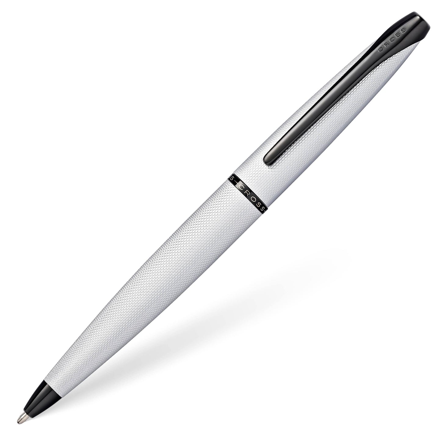 Cross ATX Refillable Ballpoint Pen Presented in a Luxury Gift Box - Medium Point, Black Ink, Sandblasted Chrome