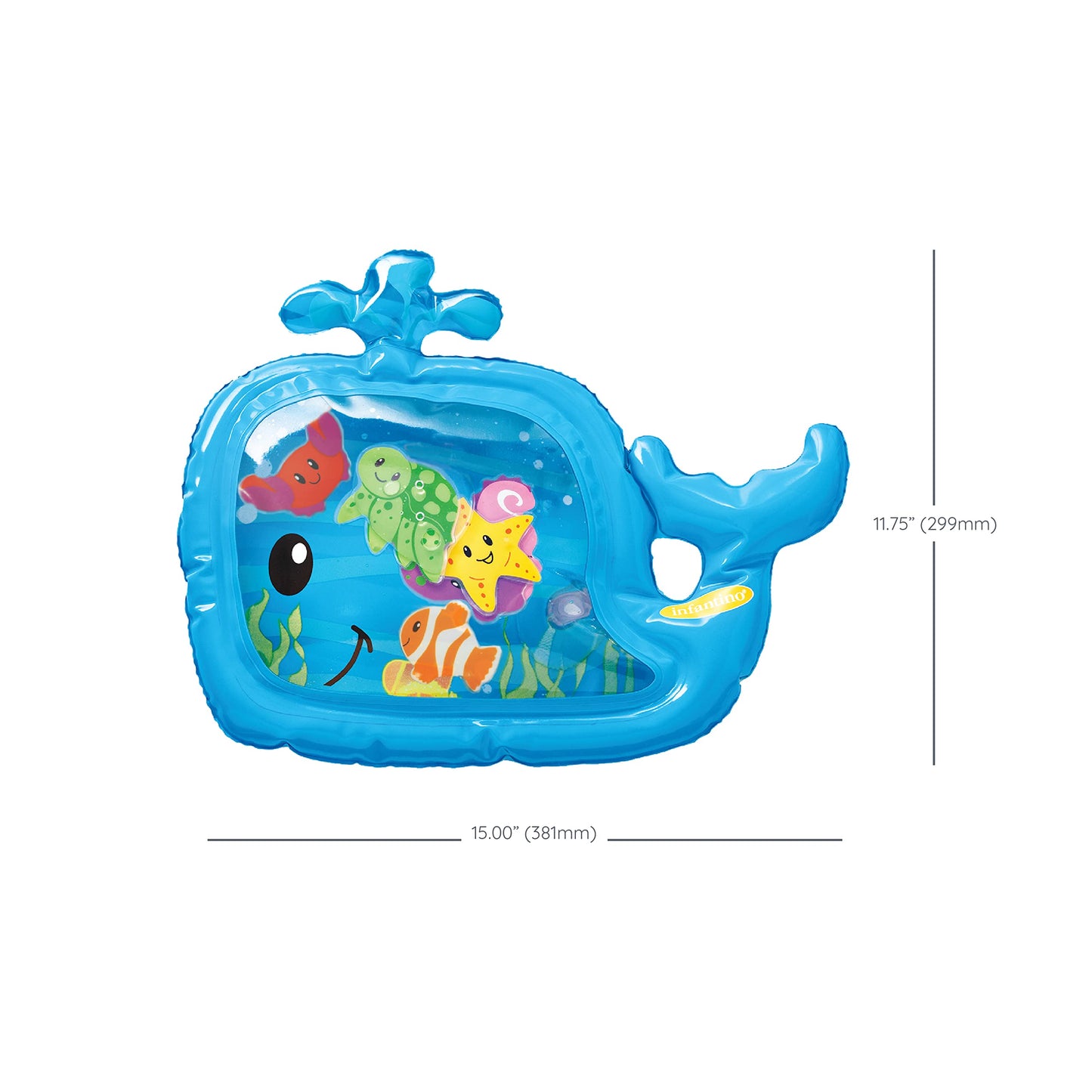 Infantino Jumbo Pat & Play Water Mat, Sea-Themed Mess-Free Water Play for Babies, Supports Motor Skills Development, Multicolor, 3M+