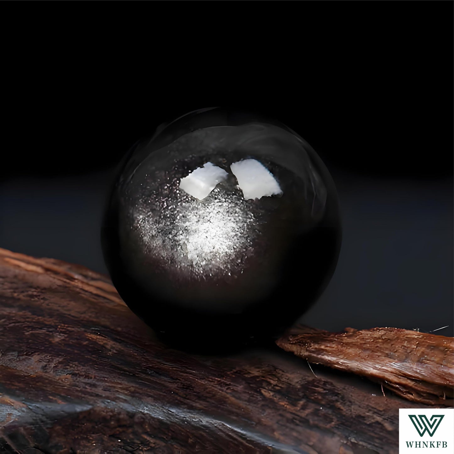 WHNKFB 8mm 50PCS Natural Silver Sheen Obsidian Round Beads, Metallic Luster Loose Gemstone Beads for Jewelry Making Craft - 4mm 6mm 8mm 10mm Options with Free Elastic Cord