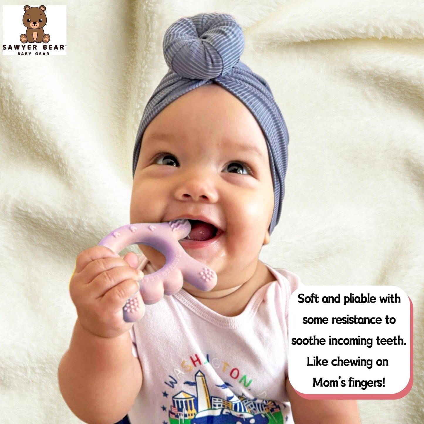 Silicone Hand Teether - I Love You Baby Teething Toy 0-12 Months | BPA - Free Toddlers Teething Relief | Massaging Teethers for Babies 3-6 Months | Infant Toy Teether 6-12 Months - Gift for Babies