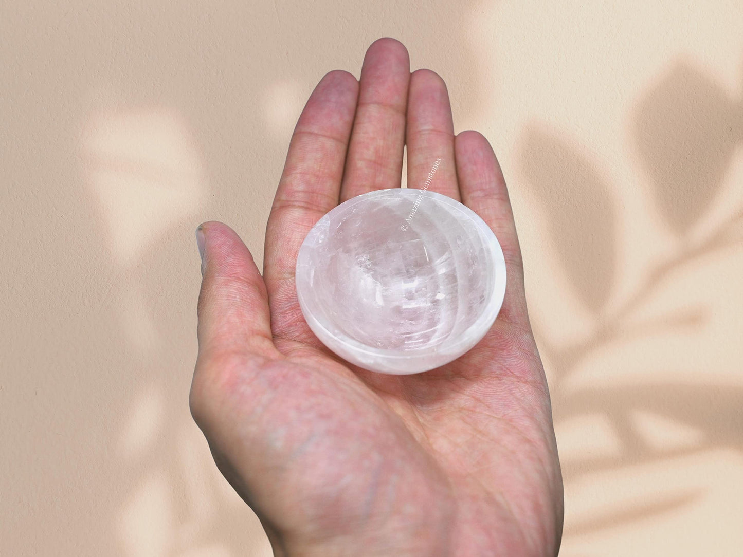 Rose Quartz Crystal Bowl - 2 Inch Decorative Bowls for Room and Home Decor - Gemstone Healing Crystals for Elegant Display, Positive Energy Balance and Gift
