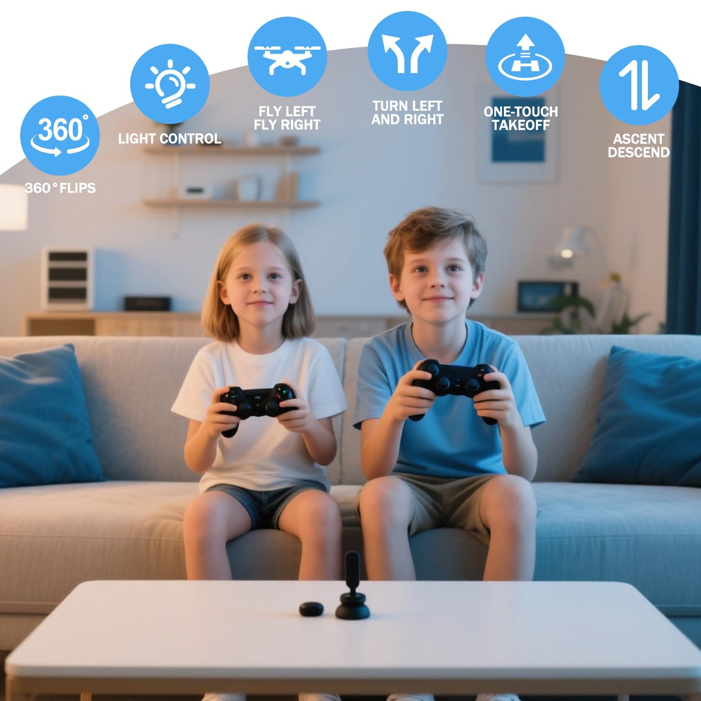 Mini Drone Toy For Children, Remote-Controlled Drone, Quadcopter With Altitude Hold And Headless Mode, All-Around Propeller Protection. Led Lights, 3 Speed Modes, Gift For Boys And Girls (Black).