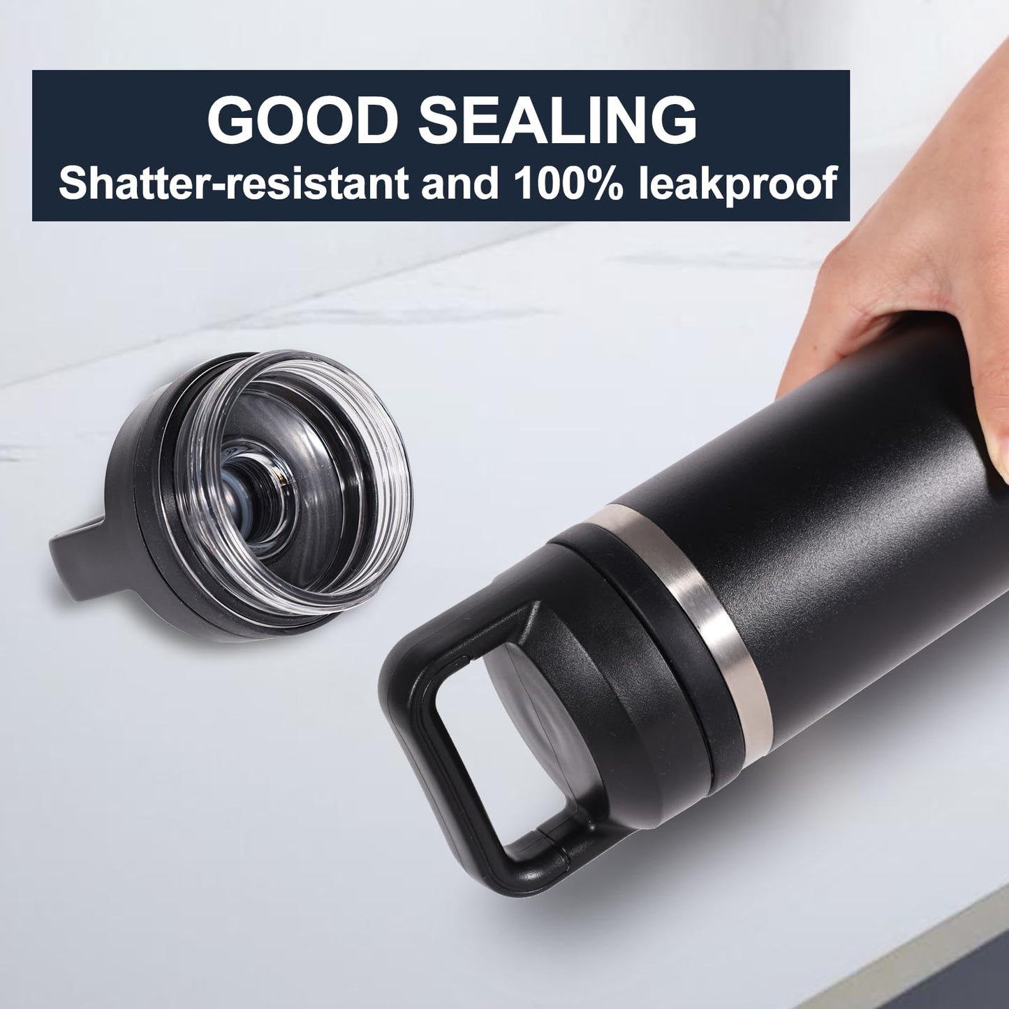 Screw Top Lid Replacement for YETI Rambler Bottle 18/26/36/46/64oz，Compatible with YETI Chug Cap Replacement Lids，Leak-Proof & Durable，1 Pack