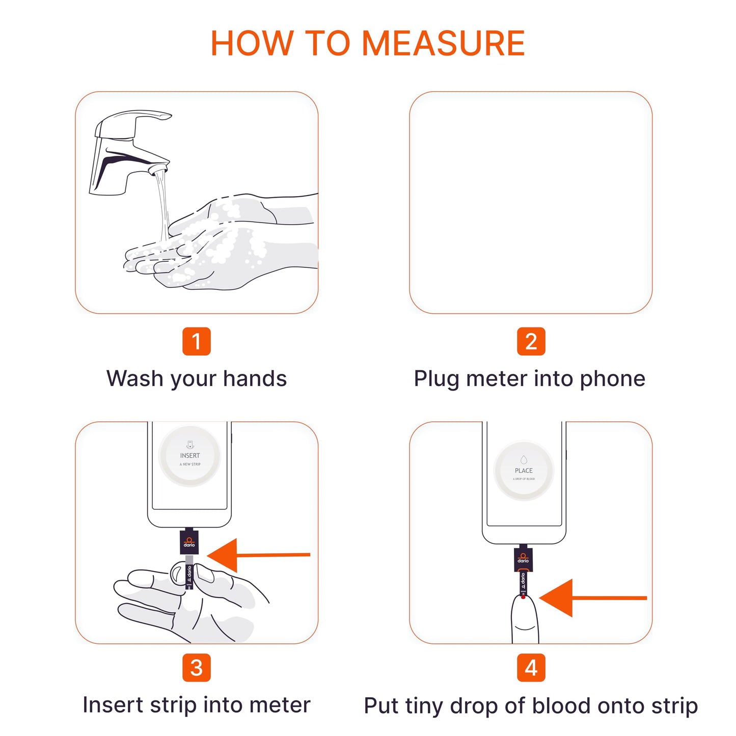 DARIO Smart Glucose Monitor Kit | Lightning Adapter (Compatible with iPhone 14 and earlier) | Test Blood Sugar Levels & Manage Diabetes, Testing Kit Includes: Glucometer with 25 Strips, 10 lancets