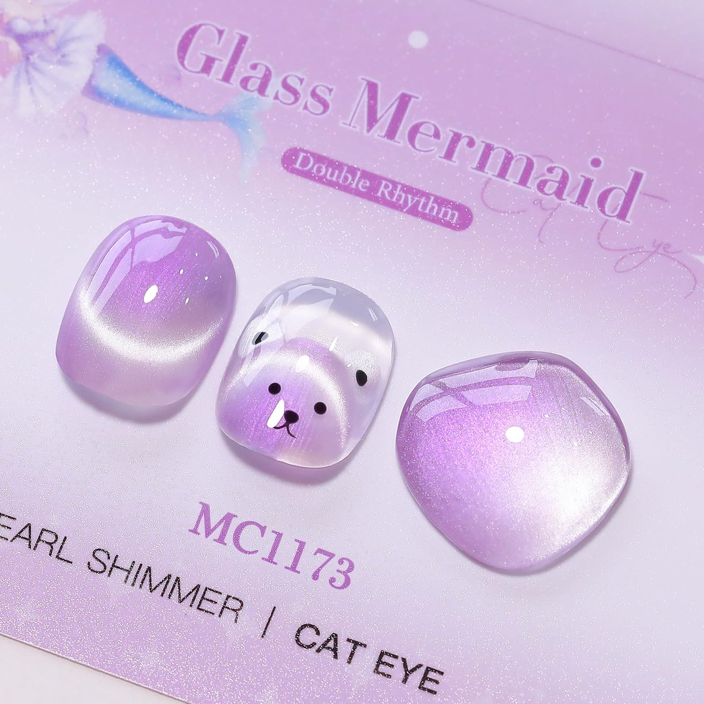Double Rhythm 6 Colors Cat Eye Gel Polish Set Shimmer Glitter with Magnet Holographic Reflective Magnetic UV Nail Art Kit (6-Kit-50)