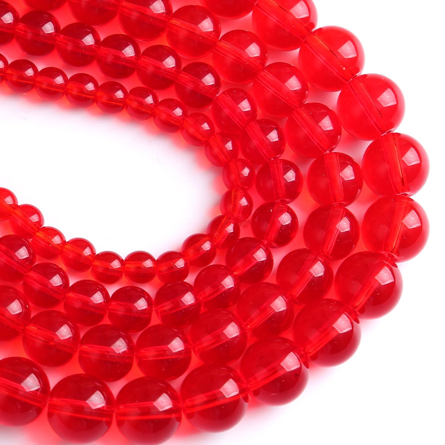 180pcs 4MM Blood Red Glass Crystal Beads Natural Stone for Jewelry Making Round Gemstone Beads DIY Bracelet Necklace 2 Strands 32"