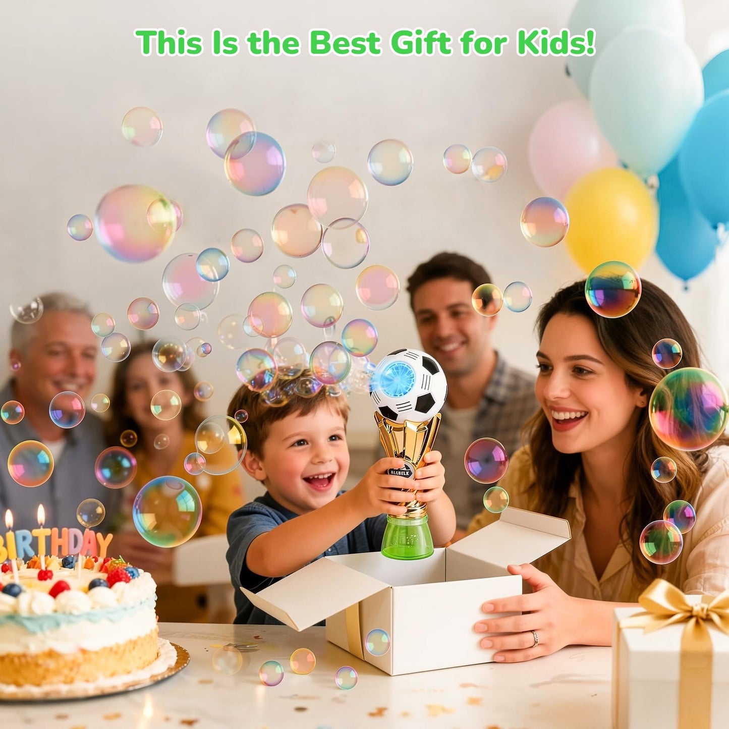 Football-Shaped Bubble Machine, Perfect for Children to Play with Complete with Bubble Solution – The Ideal Toy Bubble Machine for Kids