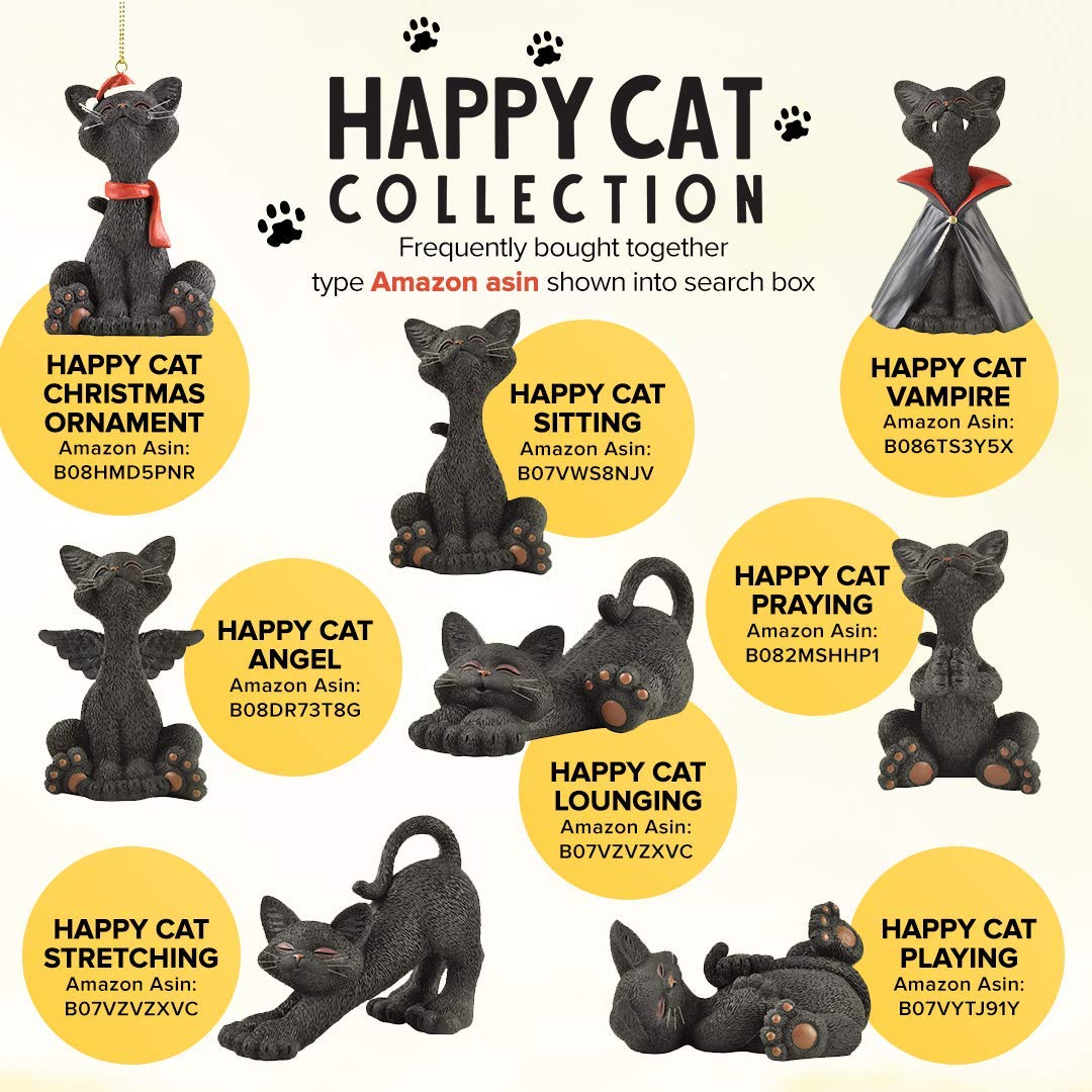 Whimsical Black Vampire Cat Figurine – Gothic Resin Halloween Decor for Cat Lovers – Whimsical Vampire Kitty Statue with Fangs and Cape – Spooky Cute Shelf Accent – Unique Gift for Pet or Horror Fans