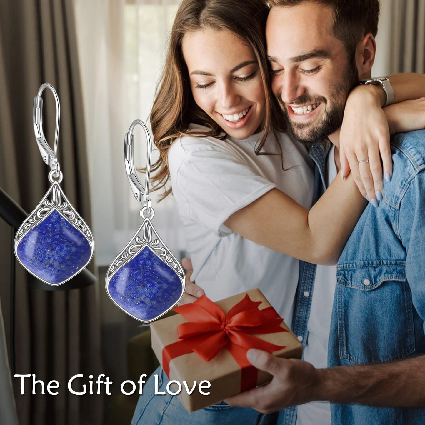 Lapis Lazuli Teardrop Earrings Sterling Silver Filigree Irish Celtic Teardrop Drop Earrings Lapis Dangle Earrings Jewelry Gifts For Women