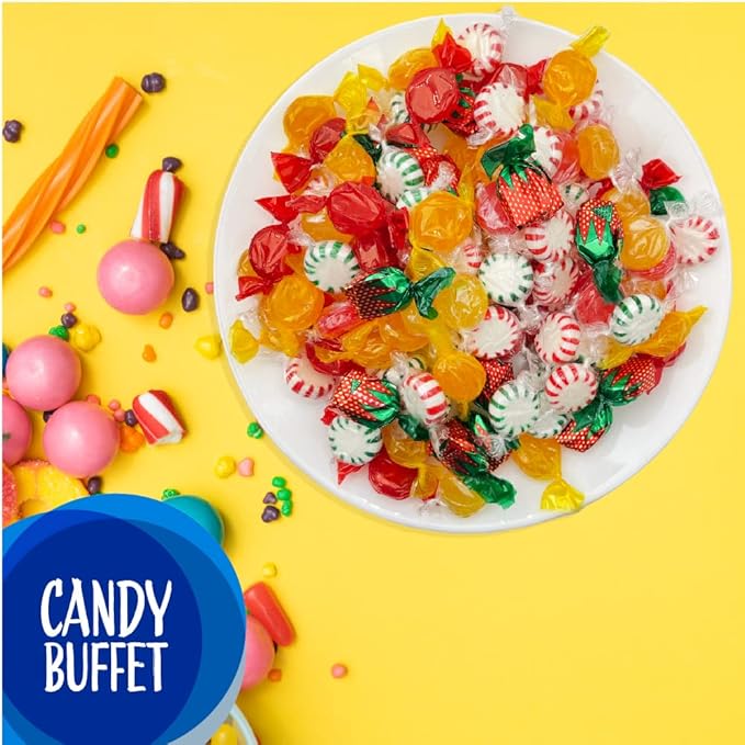 Hard Candy Assortment | 3 Pound Bag | Starlight Mints, Strawberry Drops, Butterscotch, Cinnamon Discs - Hostess Mix