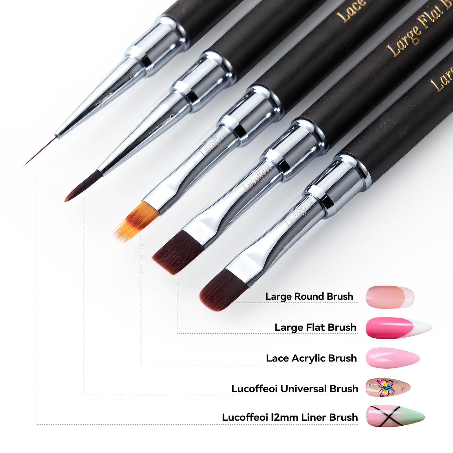 Lucoffeoi Universal Acrylic Nail Brush Tool for Gel and Art Design